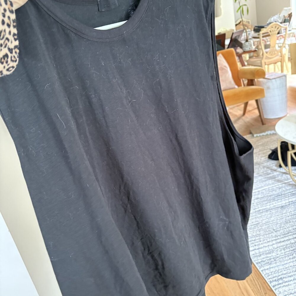 SKIMS solid black sleeveless tshirt - sleeveless. Used once.